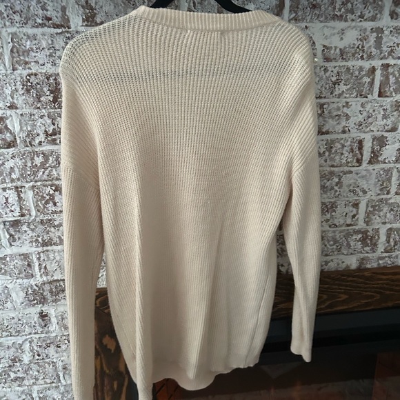 Cream long sweater with pearl detail. - Picture 3 of 4